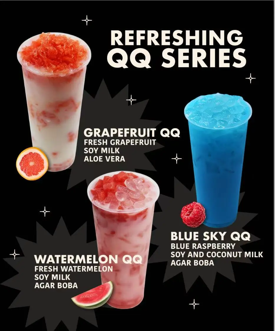 QTea-Bar-Milk-Tea-&-Ice-Cream-Shop-Refreshing-QQ-Series-Oakland Refreshing QQ Series - Fruit - based drinks with soy milk & boba at QTea Bar, a Milk Tea & Ice Cream Shop in Oakland